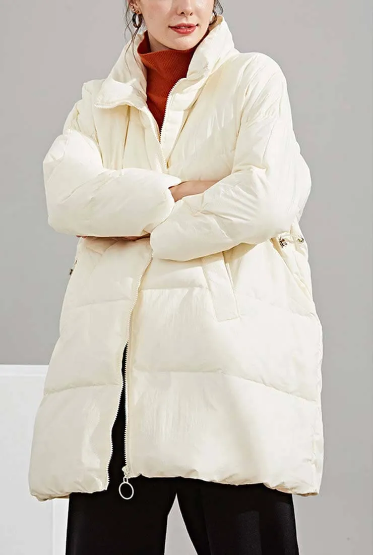 Loose Mid-Length Down Bubble Coat