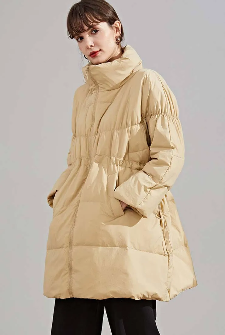 Loose Mid-Length Down Bubble Coat