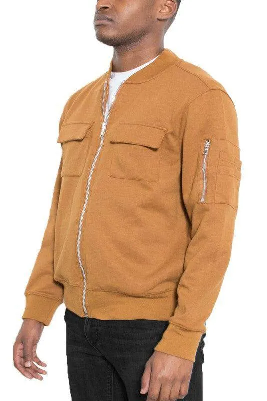 Mens Cotton Zip Up Light Weight Jacket