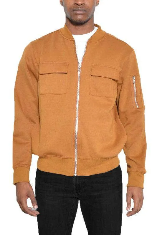 Mens Cotton Zip Up Light Weight Jacket