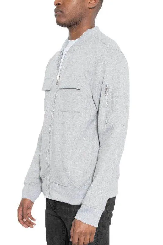 Mens Cotton Zip Up Light Weight Jacket