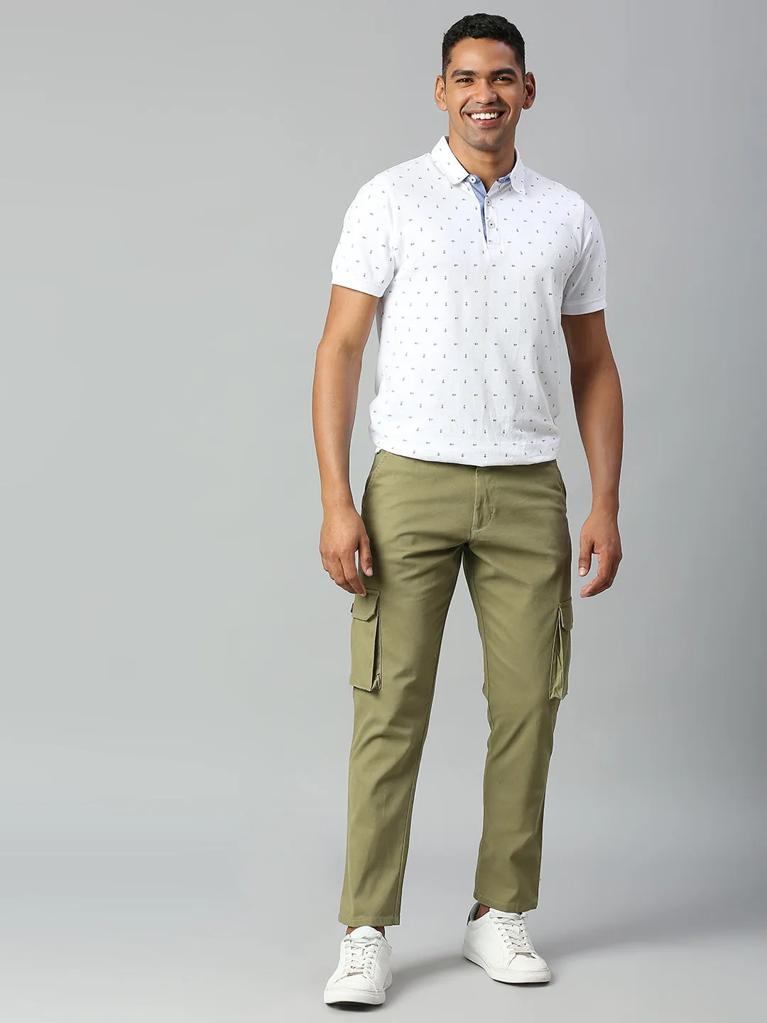 Men's Tapered Fit Cotton Cargo (Light Olive)