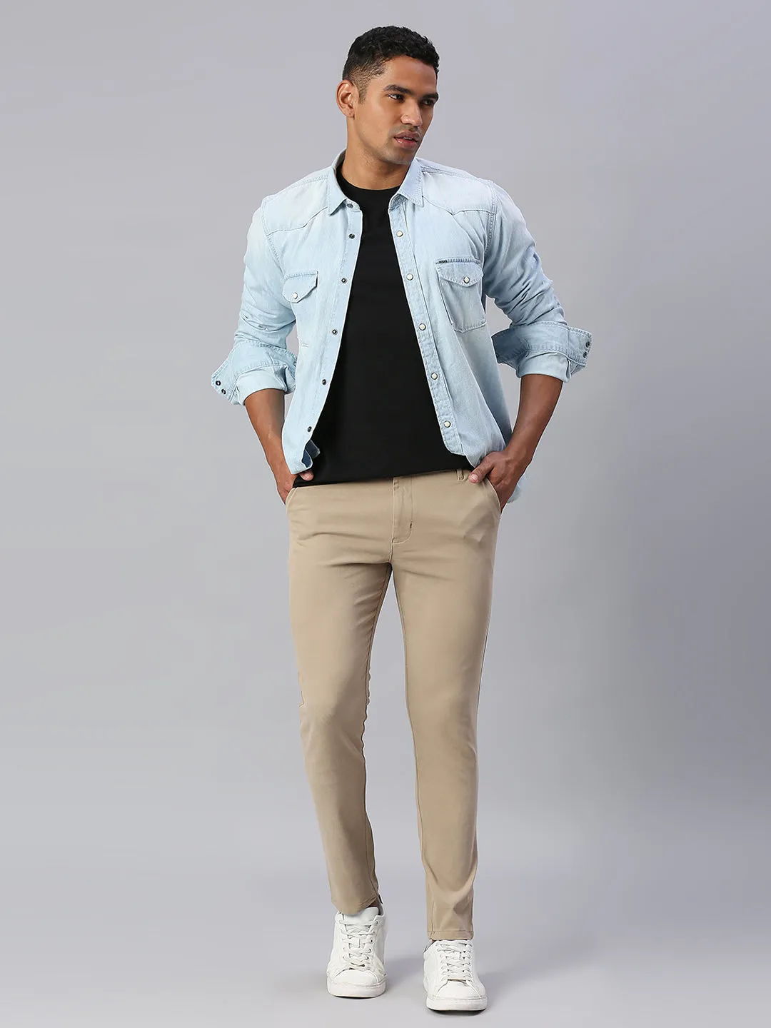 Men's Tapered Fit Cotton Chinos (Walnut)