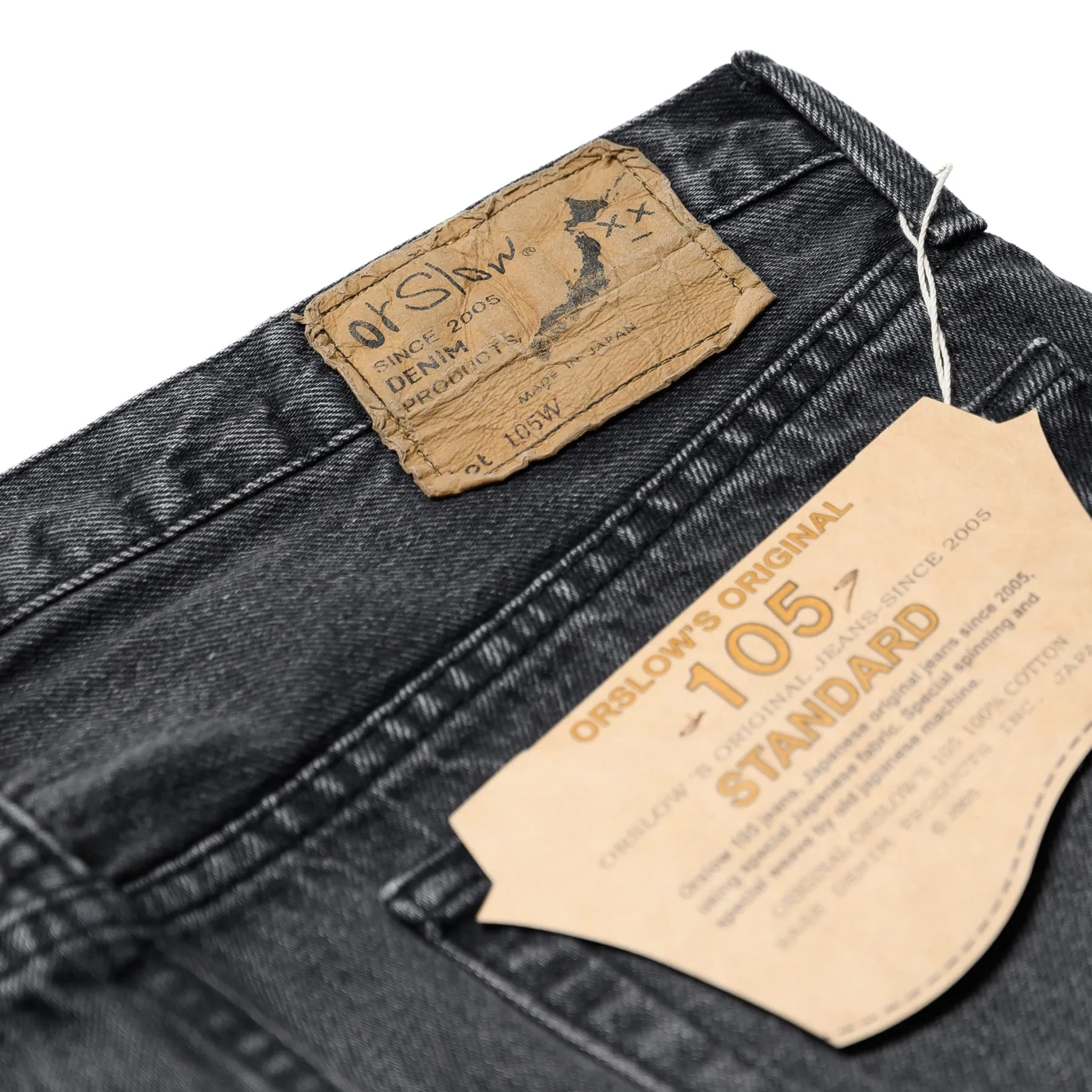 OrSlow 105 90's Black Denim - Standard Fit (Black Stone)