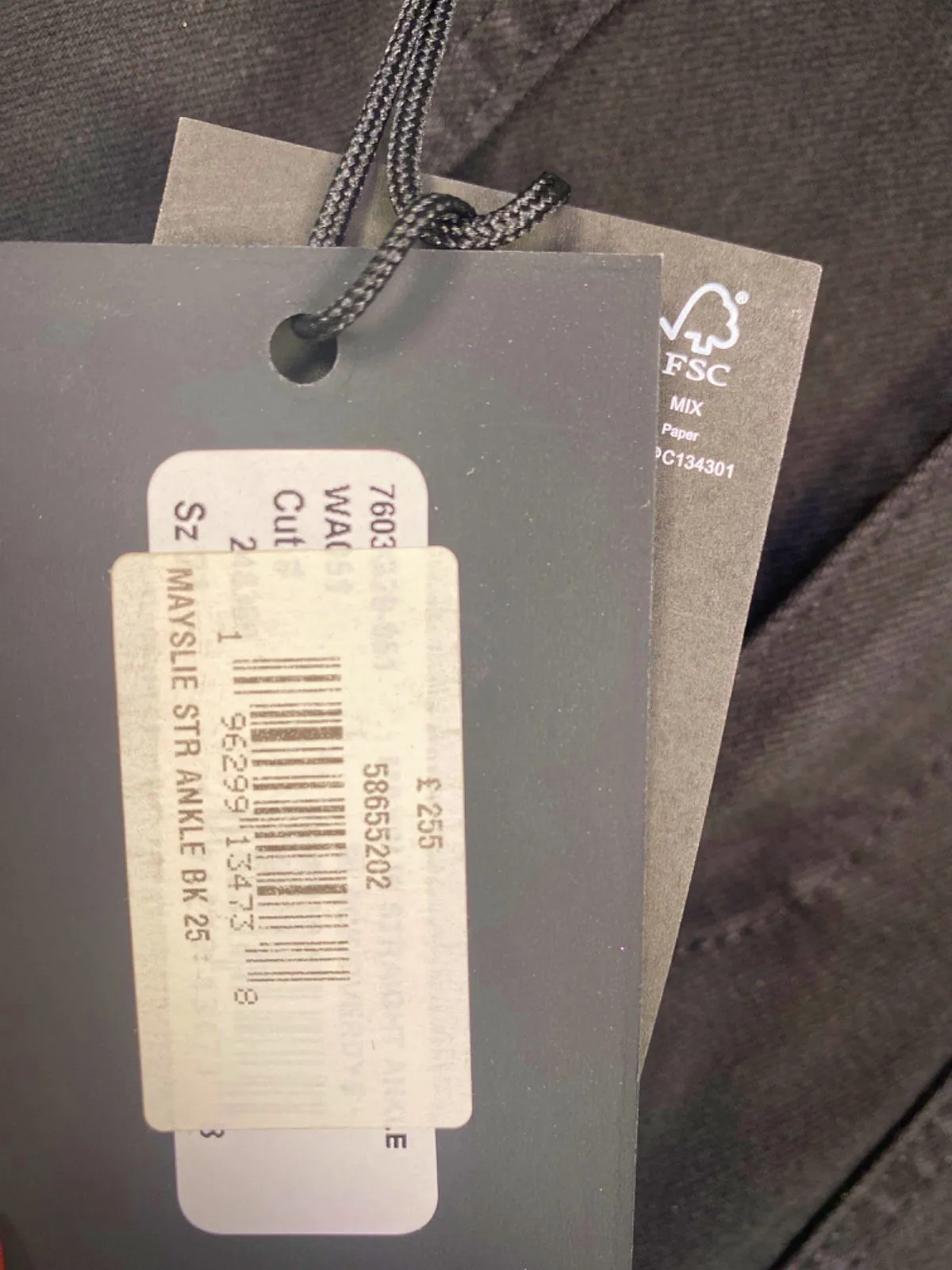 Paige Black mid-rise straight leg Mayslie Jeans UK W30