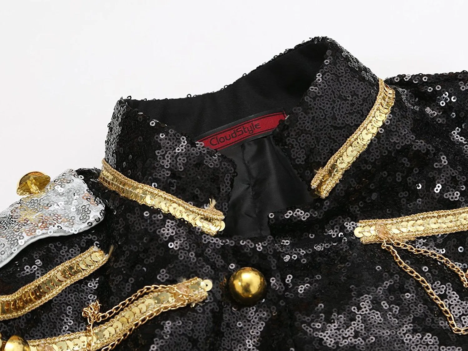 Party Coats Slim Fit Black Sequin Robe