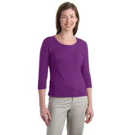 Port Authority Women's Sparkling Grape Modern Stretch Cotton 3/4-Sleeve Scoop Neck Shirt