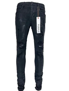 Purple Brand Jeans P001-BOP Black Oil Spill