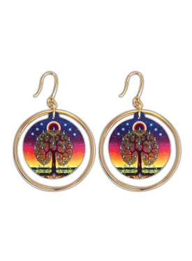 "Tree of Life" vegan earrings, artwork by Native artist, James Jacko