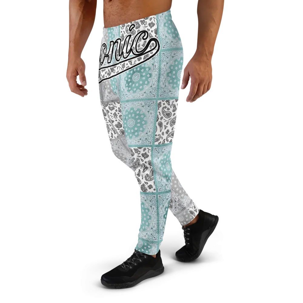 ROYAL ICONIC | Bandana Flag Patchwork Tie Dye Acid Wash Aether Pour Unisex Jogger Sweatpant HueMan Gang Half N' Half Grey Blue