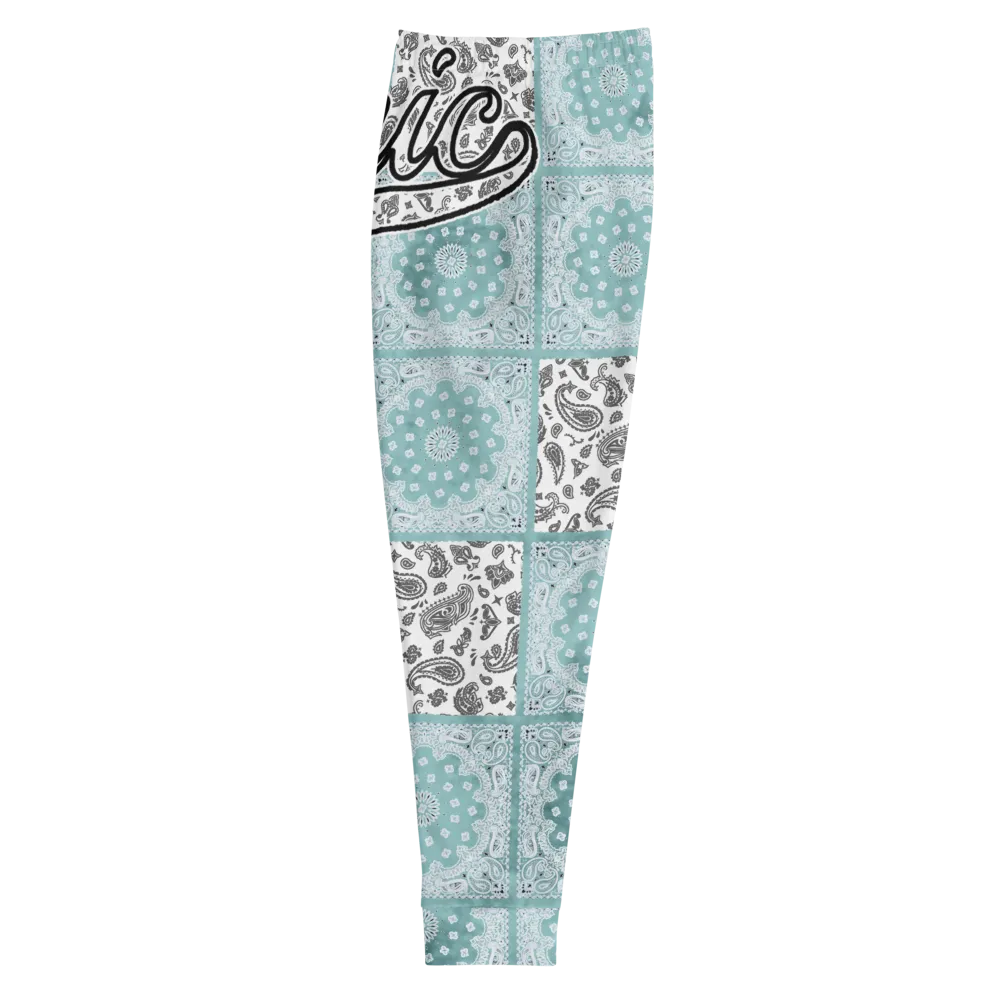ROYAL ICONIC | Bandana Flag Patchwork Tie Dye Acid Wash Aether Pour Unisex Jogger Sweatpant HueMan Gang Half N' Half Grey Blue