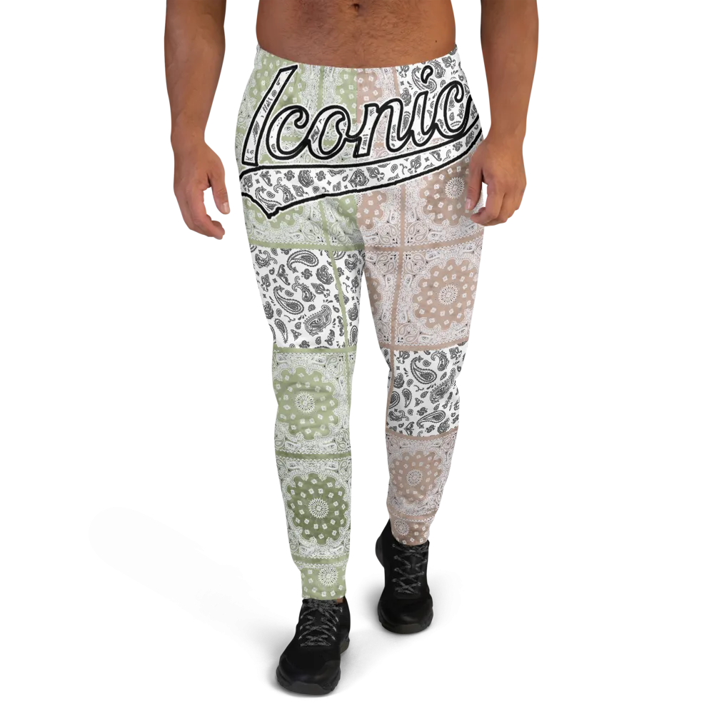 ROYAL ICONIC | Bandana Flag Patchwork Tie Dye Acid Wash Aether Pour Unisex Jogger Sweatpant HueMan Gang Half N' Half Olive Khaki