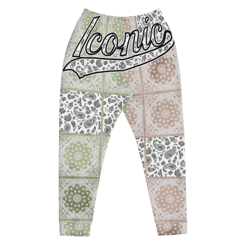 ROYAL ICONIC | Bandana Flag Patchwork Tie Dye Acid Wash Aether Pour Unisex Jogger Sweatpant HueMan Gang Half N' Half Olive Khaki