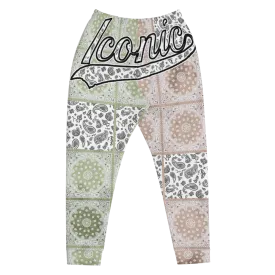 ROYAL ICONIC | Bandana Flag Patchwork Tie Dye Acid Wash Aether Pour Unisex Jogger Sweatpant HueMan Gang Half N' Half Olive Khaki