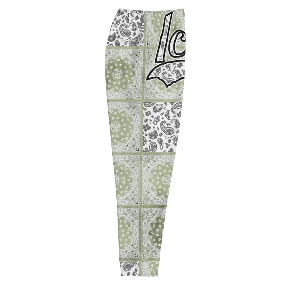 ROYAL ICONIC | Bandana Flag Patchwork Tie Dye Acid Wash Aether Pour Unisex Jogger Sweatpant HueMan Gang Half N' Half Olive Khaki