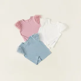 Sweet Mesh Flying Sleeve Summer Tee