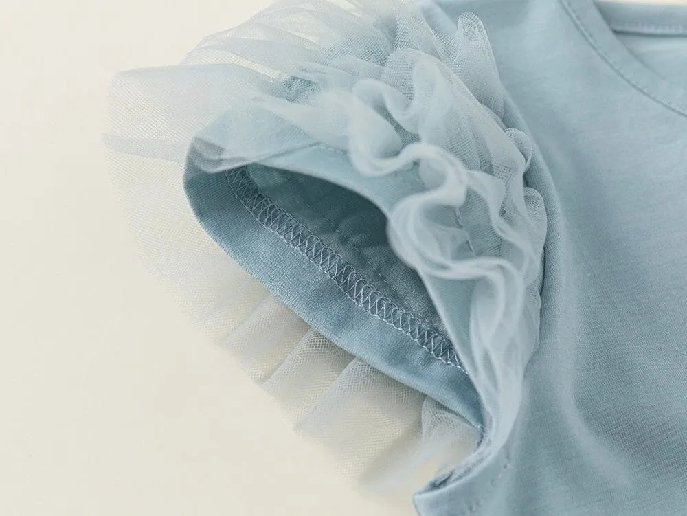 Sweet Mesh Flying Sleeve Summer Tee