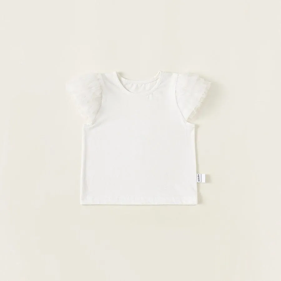 Sweet Mesh Flying Sleeve Summer Tee