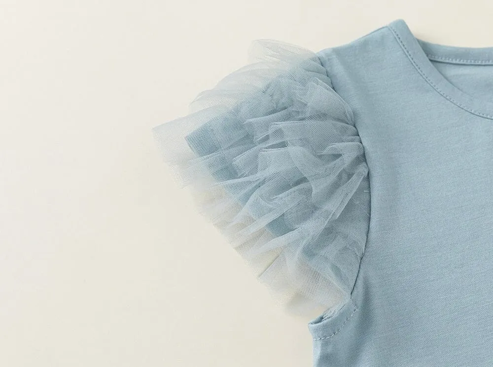 Sweet Mesh Flying Sleeve Summer Tee