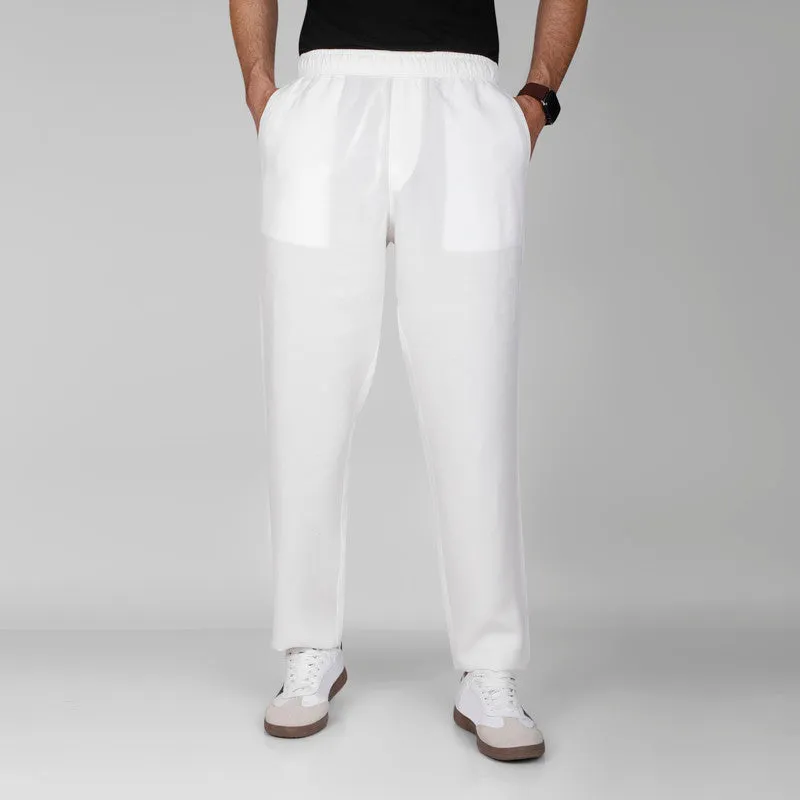 TENCEL-Linen Elastic Waist Pants  -  OFF WHITE