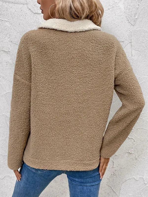 Ultra-Soft Teddy Bear Half-Zip Pullover for Women