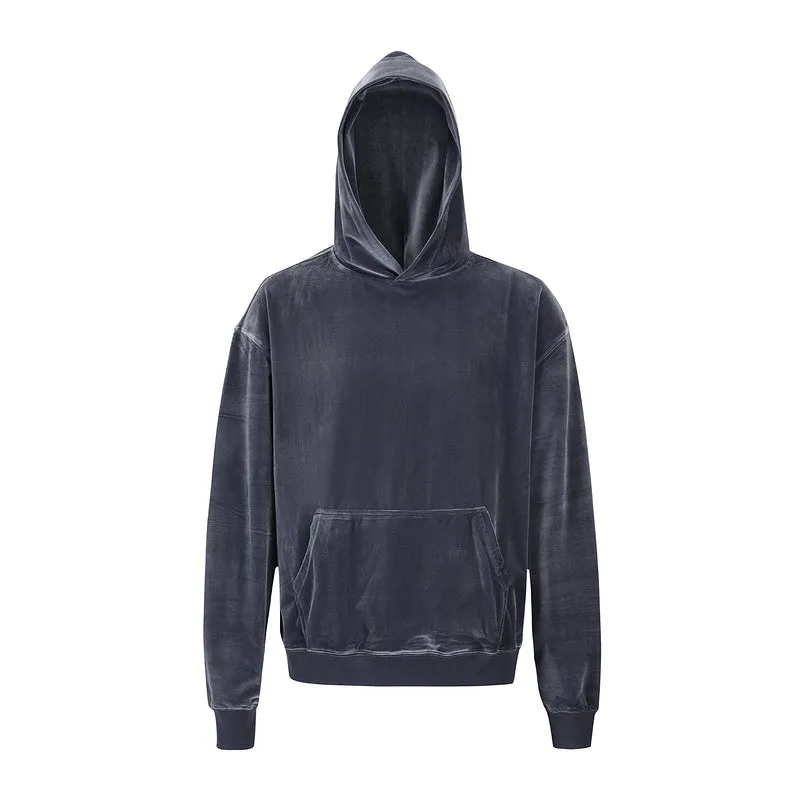 Velvet Suede Hoodie - Grey