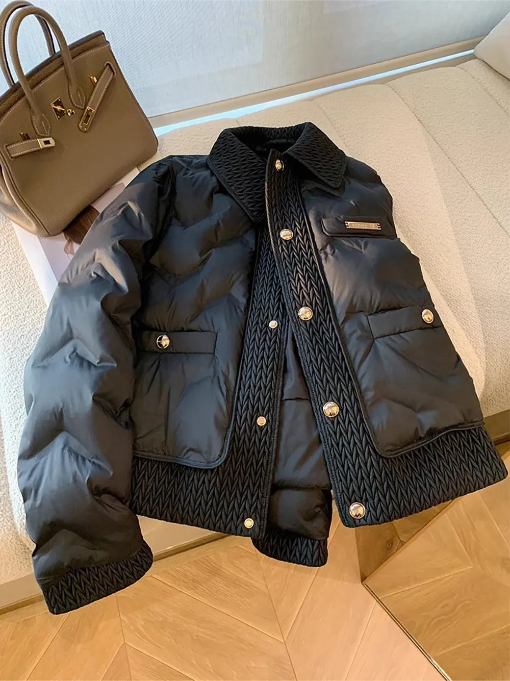 Wenkouban-y2k outfits Valentine's Day gift Women Cotton Padded Coats Autumn Winter Lightweight Fashion Turn-down Collar Quilted Jacket Outerwear Female Warm Overcoats