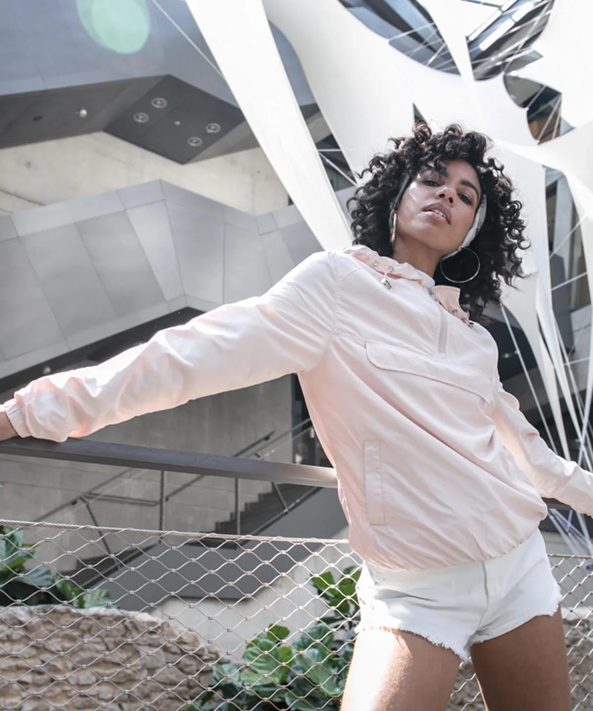 Womens basic pullover jacket | Light Pink