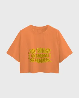 Womens Oversized Cropped TShirt Trendings No Problem