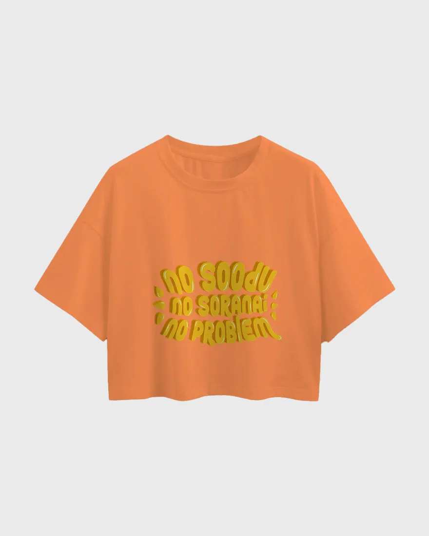 Womens Oversized Cropped TShirt Trendings No Problem